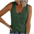 thumbnail image 1 of cfhntfmh Womens Tank Tops Deep V Neck Buttons Sleeveless T-Shirt Ribbed Knit Fitted Solid Color Summer Tees, 1 of 5