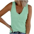 thumbnail image 1 of cfhntfmh Womens Tank Tops Deep V Neck Buttons Sleeveless T-Shirt Ribbed Knit Fitted Solid Color Summer Tees, 1 of 5