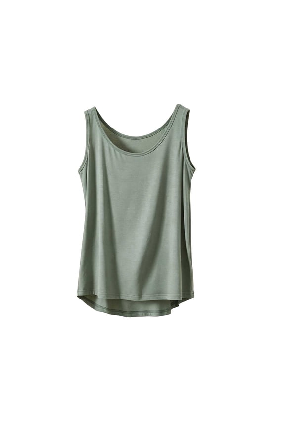 Womens Tank Tops Summer Sleeveless Pajamas Soft Comfy Loose Fit Sleep Shirts Round Neck Casual Shirts