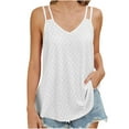 thumbnail image 1 of cfhntfmh Womens Tank Tops V Neck Sleeveless Soft Spaghetti Strap Blouses Cutout Loose Tunic Shirts, 1 of 7