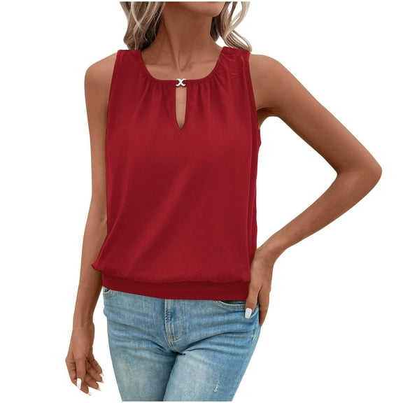 cfhntfmh Womens Tank Tunic Tops Sleeveless Square Neck Flowy Clothes Outfits Trendy Summer Blouse Loose Casual Tank