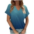 thumbnail image 1 of cfhntfmh Womens Tops Dressy Casual Short Sleeve Tie Dye Print Blouses V Neck Summer T-Shirts Trendy Outfits 2024, 1 of 5