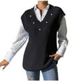 thumbnail image 1 of cfhntfmh Womens V Neck Sweater Vest Oversized Ribbed Knit Sleeveless Casual Loose Fit Pullover Tank Top Basic Vest（Black,Free Size), 1 of 4
