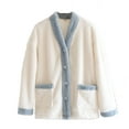 thumbnail image 1 of cfhntfmh Womens Warm Pajama Winter Coat Fleece Lined Long Sleeve Button down Jacket Loungewear Winter Clothes with Pocket（White,X-Large), 1 of 3
