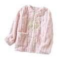 thumbnail image 1 of cfhntfmh Womens Warm Winter Coat with Pockets Pullover Sleepwear Fuzzy Fleece Jacket Long Sleeve Soft Plush Pajama Tops（Pink,X-Large), 1 of 3
