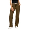 thumbnail image 1 of cfhntfmh Womens Workout Pants with Pockets Lightweight Drawstring Loose Fit Pants for Athletic Gym Running, 1 of 6