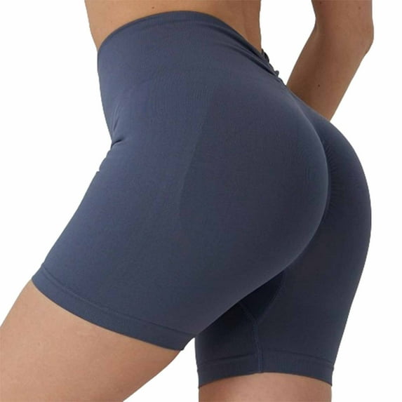 cfhntfmh Womens Yoga Shorts Tight Back Ruched Seamless Shorts High Waisted Slim Fitness Running Sports Clothes