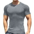 thumbnail image 1 of cfhntfmh Workout T-Shirts for Men Slim Stretch Crewneck Muscle Shirts Casual Summer Short Sleeve Gym Athletic Tees, 1 of 7