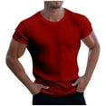 thumbnail image 1 of cfhntfmh Workout Tops for Men Casual Summer Short Sleeve Ribbed Shirts Slim Stretch Crewneck Athletic Gym Muscle T-Shirts, 1 of 6