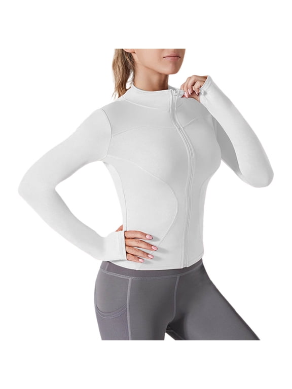 Workout Tops for Women Long Sleeve Lightweight Athletic Jackets Casual Zip up Gym Running Tops