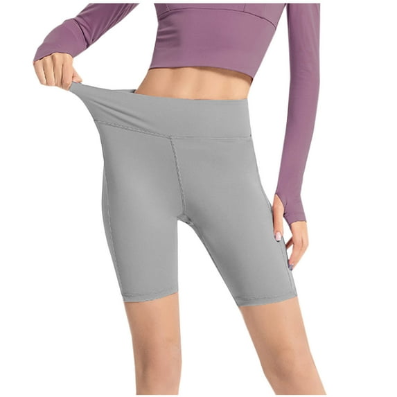 cfhntfmh Yoga Shorts for Women Seamless Skinny Back Cross High Waist Athletic Shorts for Fitness Workout Activewear