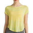 thumbnail image 1 of cfhntfmh Yoga Tops for Women Crewneck Short Sleeve Cropped T-Shirts Outdoor Soft Lightweight Athletic Workout Shirts, 1 of 6