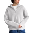 thumbnail image 1 of cfhntfmh Zip up Sweaters for Women Knitted Long Sleeve Loose Cardigan Sweater Fall Winter Fashion Clothes, 1 of 7