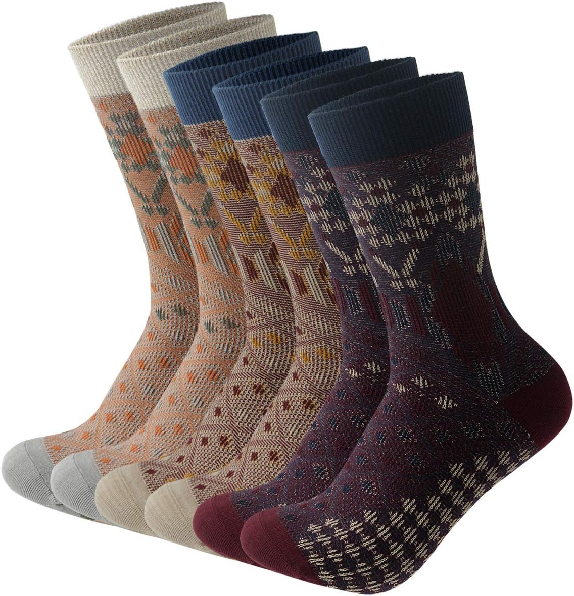 ch Men's Patterned Dress Socks 6/8 Pairs Wz186 Pairs 69