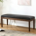 thumbnail image 1 of chairus PU Leather Upholstered Entryway Bench Dining Table Benches Farmhouse Shoe Bench Seat for Hallway Bedroom End of Bed Vintage 45.5" Wooden Leg Benches for Kitchen Restaurant Window, Black, 1 of 18