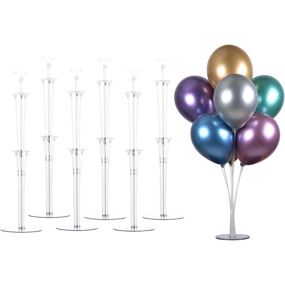 chalian - 28" Height Table Balloon Stand Kit for Birthday Party Wedding Decorations, Balloons Arch Kit for Graduation Party and Christmas Balloon Decorations (6 Pack)