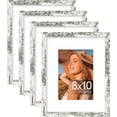 thumbnail image 1 of chalian 8x10 Picture Frame Set of 4, Display Pictures 5x7 with Mat or 8x10 without Mat, Photo Frames for Wall or Tabletop Display, Distressed White, 1 of 16