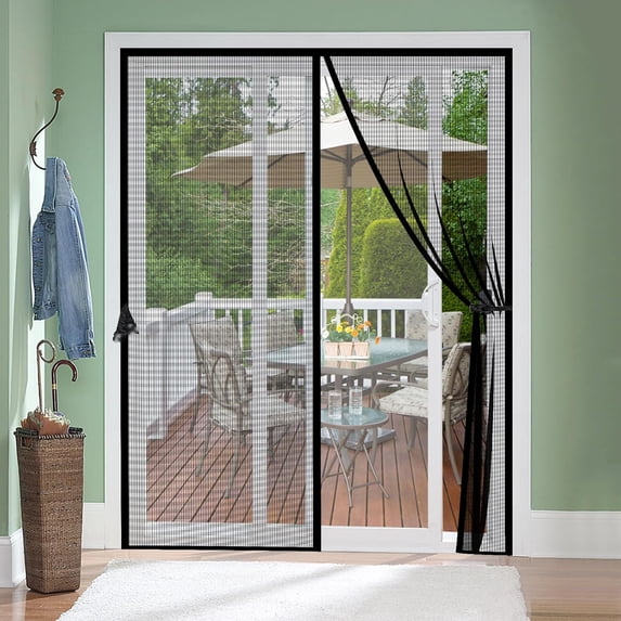 chalian Fiberglass Magnetic Screen Door Fit Door Size 48 x 83 in- Heavy Duty Fiberglass Screen Door Mesh for Interior Door, Patio and Sliding Doors - Door Screen Magnetic Closure Let Fresh Air in