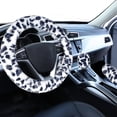 thumbnail image 1 of chalian-Fuzzy Car Steering Wheel Cover, Universal Fit Fur Auto Wheel Cover & Handbrake Cover & Gear Shift Cover Set, Leopard Winter Warm Fluffy Vehicle Wheel Protector Car Accessories for Men Women, 1 of 14