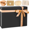 thumbnail image 1 of chalian Large Gift Box, 13"x10"x4" Black Gift Boxes for Presents, Christmas Gift Boxes with Magnetic Lids, Birthday Box, Contains Card, Ribbon, Shredded Paper Filler for Wedding, Valentine's Day, 1 of 7