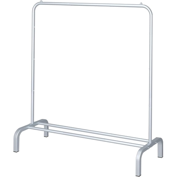 chalian-Metal Clothing Rack 43.3 Inches Clothes Garment Coat Rack with Bottom Shelf Clothing Rack for Hanging Clothes Coats Skirts Shirts Sweaters Silver Gray