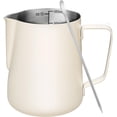 thumbnail image 1 of chalian-Milk Frothing Pitcher, 12oz Milk Frother Cup with Clear Scale, 304 Stainless Steel Cappuccino Espresso Machine Accessories for Barista Coffee Bar with Latte Art Pen, White, 1 of 13