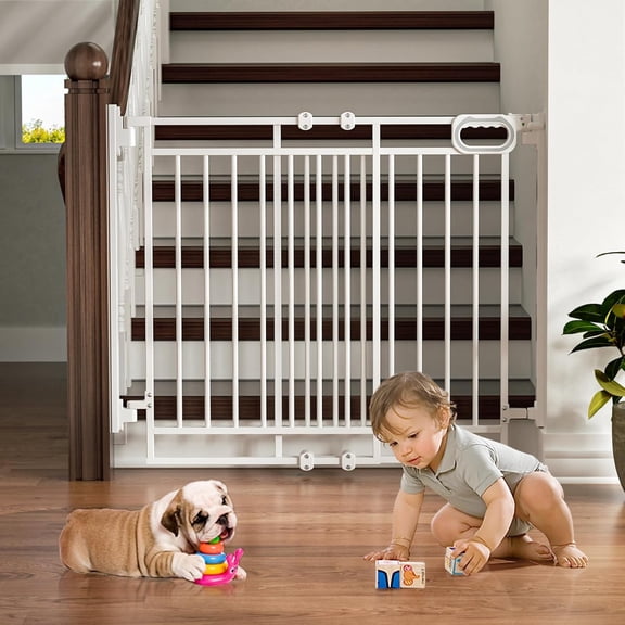 chalian-Mom's Choice Baby Gate No Bottom Bar, Adjustable Width 26” to 36” for Child and Pet, Dog Gate with Auto-Close & One-Hand Operation, Screw-in Installation for Doorways and Indoor Use