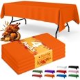 thumbnail image 1 of chalian - Orange Plastic Table Cloth - 4 Pack 54" × 108" Rectangle Disposable Tablecloths for 6FT Tables, Waterproof Table Cover for Party, Holiday & Gathering Use, 1 of 9