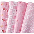 thumbnail image 1 of chalian Pink Christmas Wrapping Paper 12 Sheets Folded for Girls Kids Adults, 20 x 29 inches Gift Wrap 4 Designs including HO Prints, Santa Claus, Snowflakes and Reindeer Holiday Collection, 1 of 16