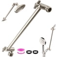 thumbnail image 1 of chalian Rain Shower Head Extension 12 Inch Adjustable Rain Shower Head Extension Arm Stainless Steel Shower Head Holder G1/2 Universal Connector Compatible (Brushed Nickel), 1 of 14