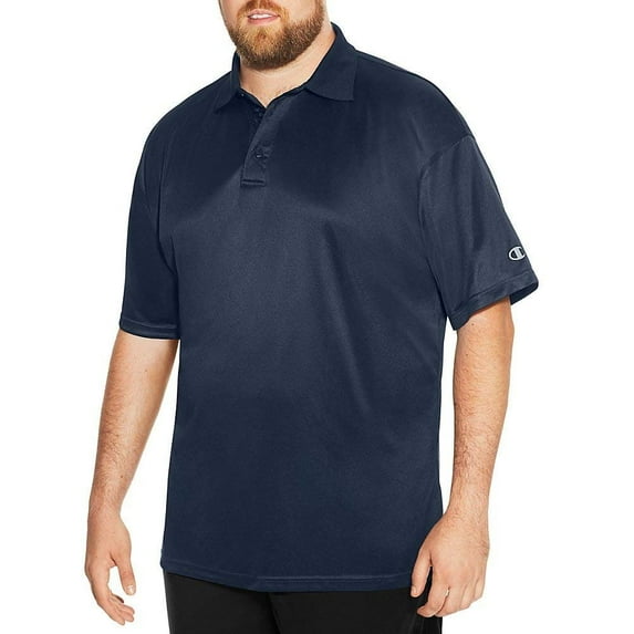 Champion Mens Big and Tall Powertrain Solid Polo Shirt 100% Polyester