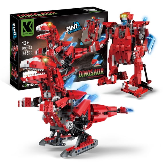 chanbrick 2 in 1 Dinosaur Robot Building Set with APP Control Compatible with Lego STEM Toy for Teens Boys 745 Pcs