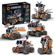 chanbrick 5 in 1 RC Robot Building Set with APP & 2.4GHz Remote Control Compatible with Lego STEM Toy for Teens Boys 346Pcs