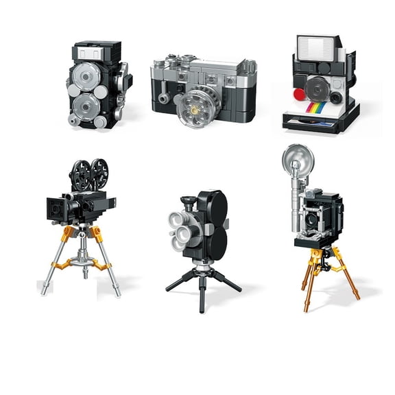 chanbrick 6 Pack Retro Camera Building Set Compatible with Lego Vintage Home Decor for Adults Boys Girls 479 Pcs