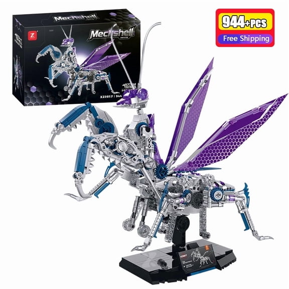 chanbrick Cyberpunk Mechanical Mantis Building Set Compatible with Lego Insect Decor for Adults 944 Pcs