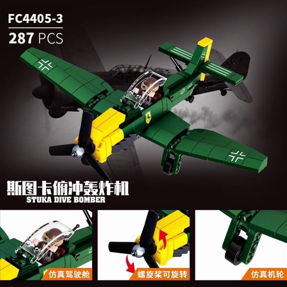 chanbrick Fighter Jet Airplane Building Set Compatible with Lego Plane Helicopter for Adults Boys 287 Pcs