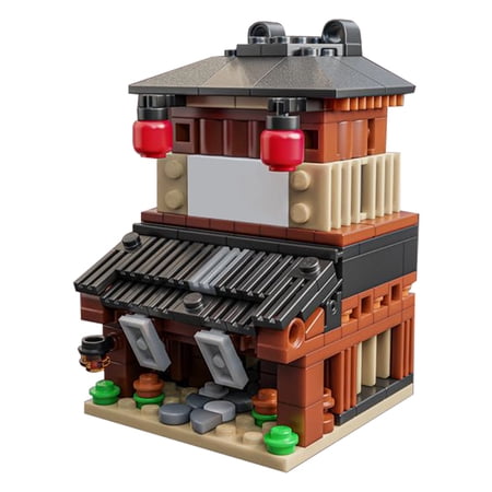 chanbrick Japanese Machiya House Building Set Compatible with Lego MOC Architecture Model for Adults 220 Pcs