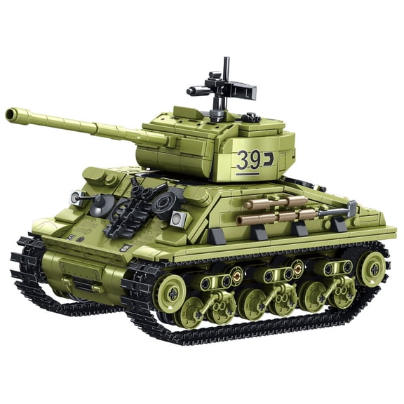 chanbrick Military Sherman Tank Building Set Compatible with Lego Army Tank Model Decor Gift for Adults Boys 1070 Pcs