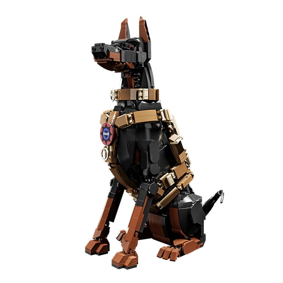 chanbrick Police Doberman Dog Building Set Compatible with Lego Animal Decor Gift for Adults 1376Pcs