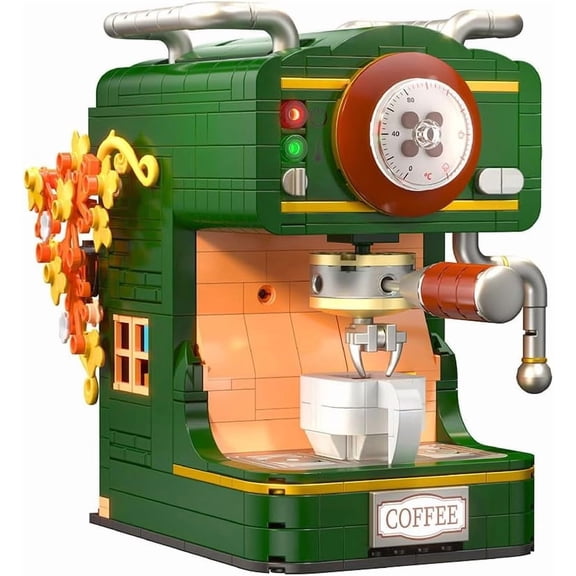 chanbrick Retro Coffee Machine Building Set Mini Not Compatible with Lego Vintage Home Appliance Decor Gift for Adults 618 Pcs