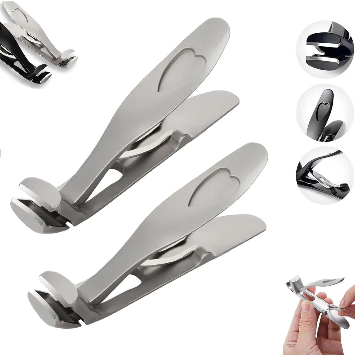 Outfany Nagelknipser Mit Abgewinkeltem Kopf – Für Dicke Nägel, Ergonomisch, 1 Stück