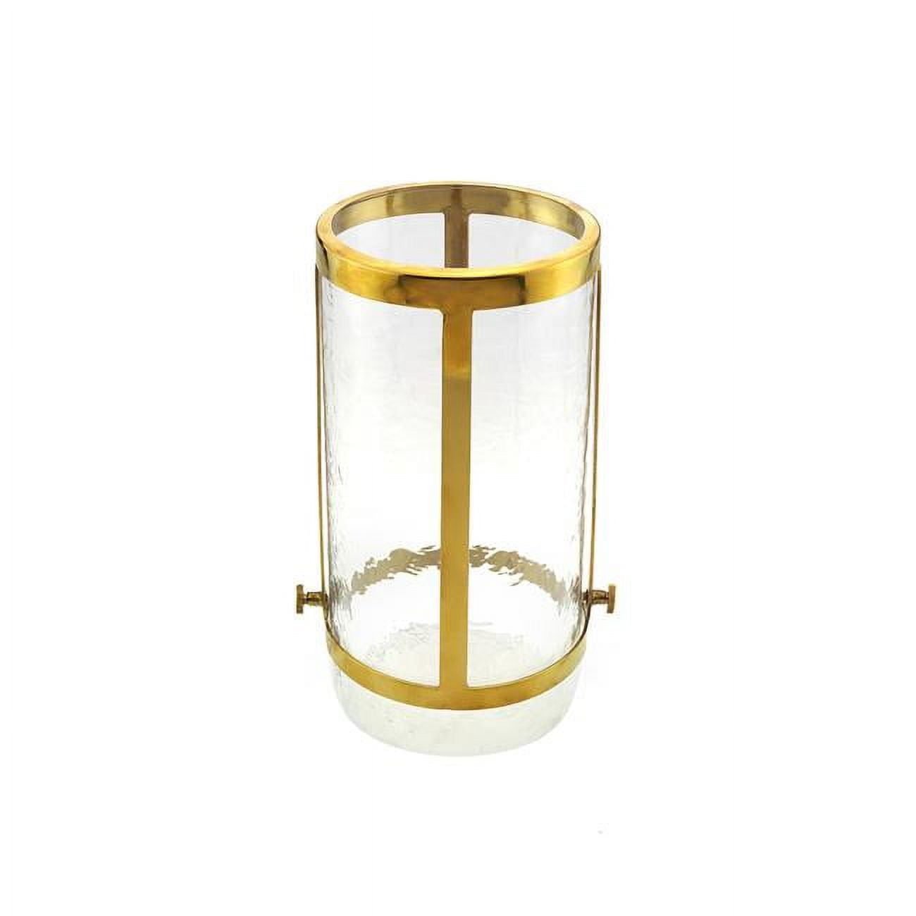 Gold and Clear Adjustable Glass Vase with Stainless Steel Frame