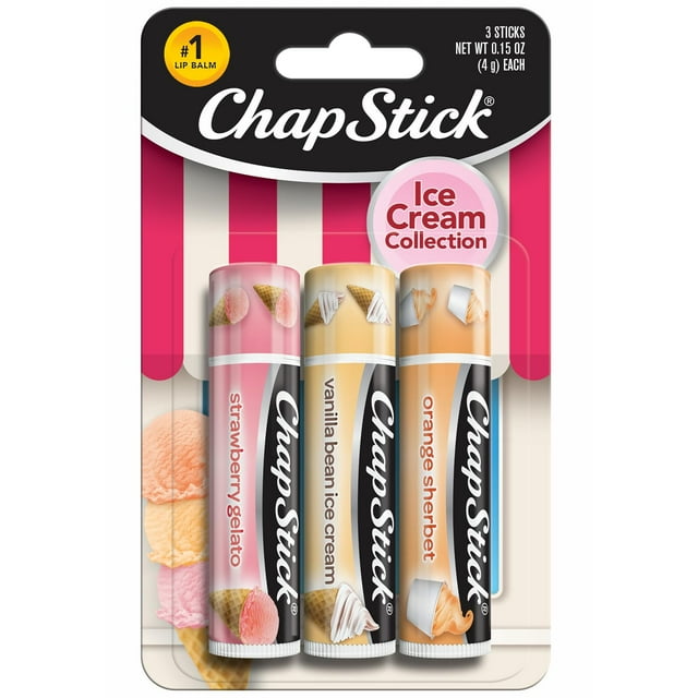 ChapStick Ice Cream Collection Lip Balm , Lip Care, Moisturizer , Skin Protectant - 12 Count