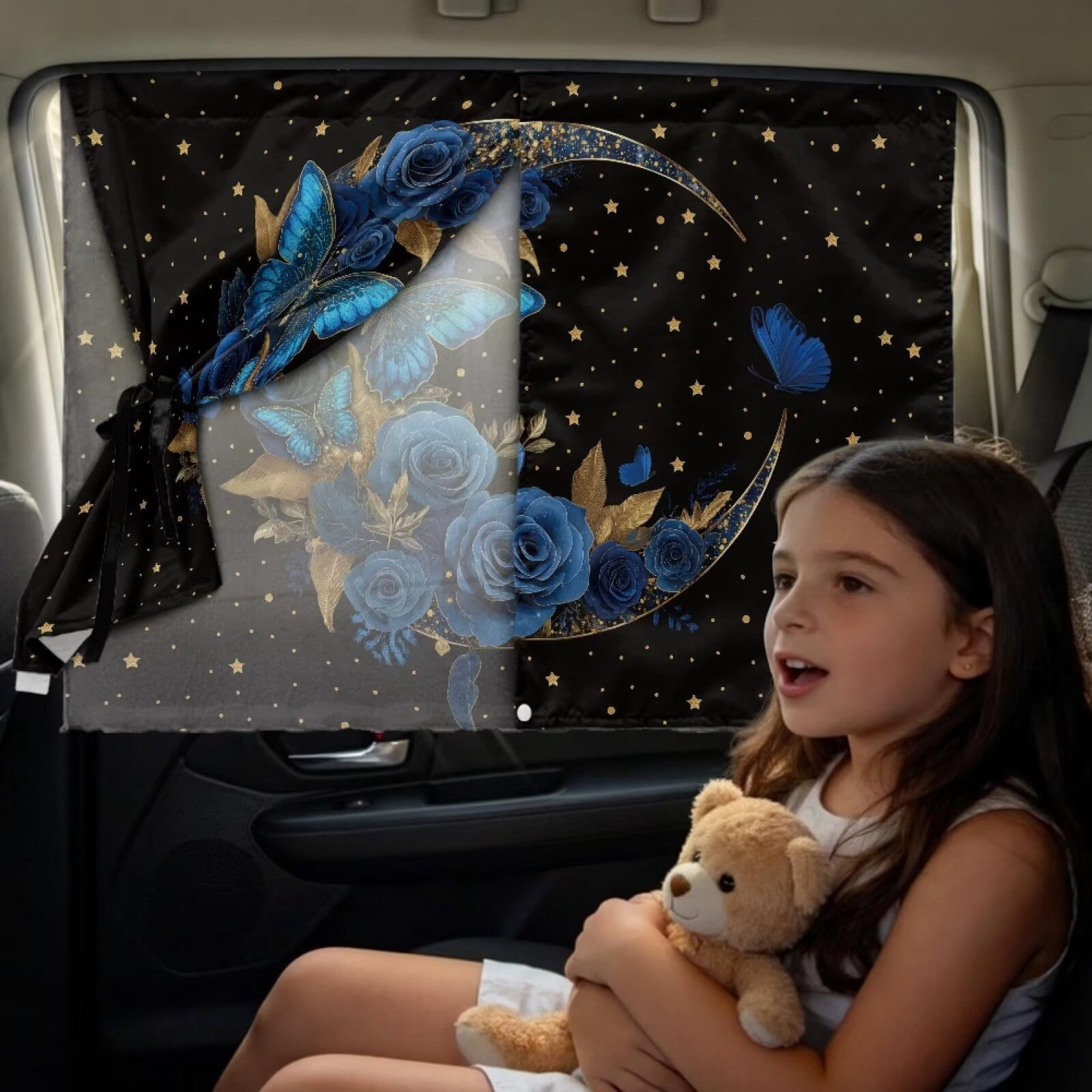 chaqlin 2 Pack Magnetic Car Window Shade Rear Seat Use with Blackout ...