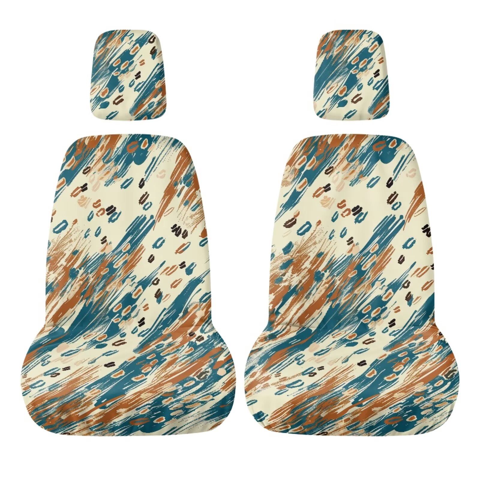 chaqlin Abstract Leopard Print UTV Seat Covers Set 4 Pack Waterproof ...