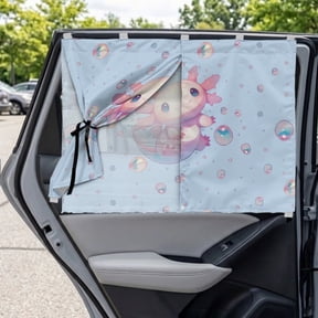 chaqlin Axolotl Bubbles Car Window Shade for Baby 1 Pack UV Protection Car Side Window Sun Shade Heat Reduction Double-Layer Sun Shield Foldable Side Windows Sunshade for Baby Pet