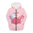 thumbnail image 1 of chaqlin Axolotl Hoodies for Teens Girls Cute Long Sleeve Zipper Sweatshirt Lightweight Loose Fit Hooded Jacket Kids Sweater Top with Pockets, 1 of 7