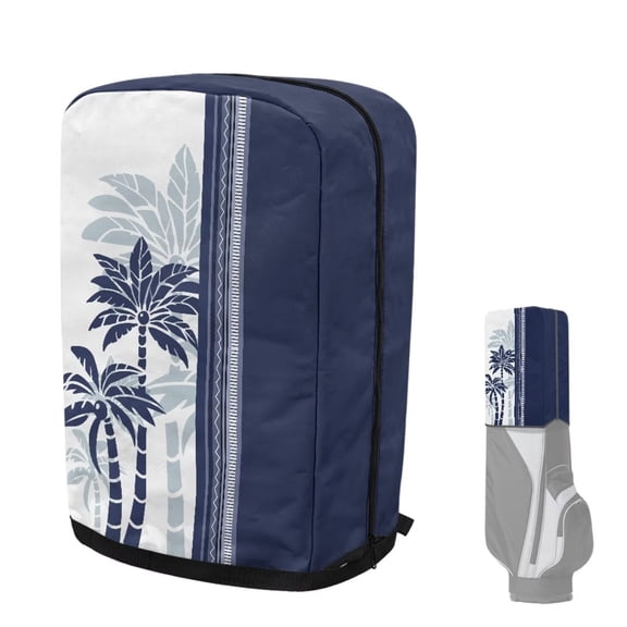 chaqlin Blue Palm Tree Golf Bag Cover Waterproof Rain Hood Dustproof Club Protection with Snap Button & Zipper Essential Golf Accessories