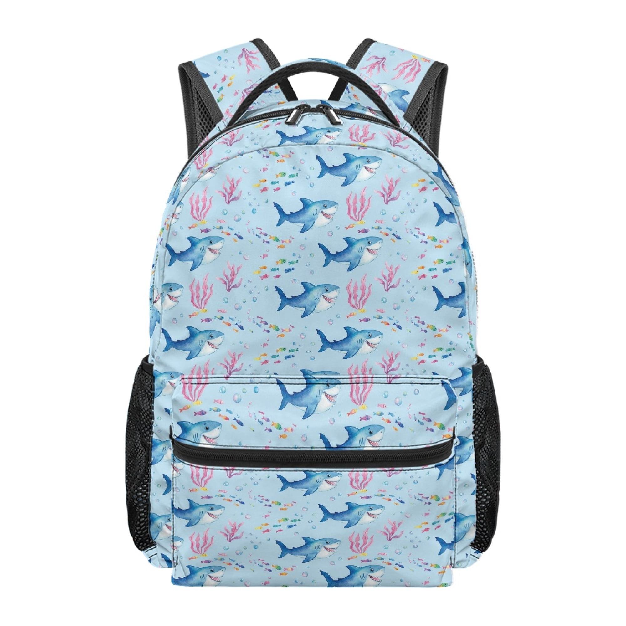 chaqlin Blue Shark School Backpack for Kids Boys Outdoor Travel Daypack ...
