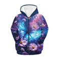 thumbnail image 1 of chaqlin Butterfly Hoodies for Girls 11-13 Trendy Y2K Zip Up Hoodie Flowers Long Sleeve Sweatshirts Jackets Lightweight Loose Hooded Coat with Pocket, 1 of 7